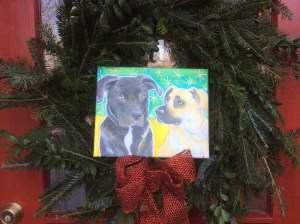 Brody and Curtis in wreath